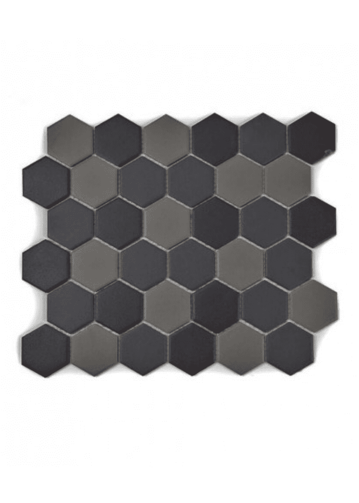 Fileli Hexagon Seramik Porselen Koyu Kahve-42