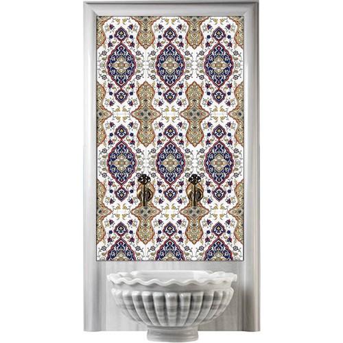 Hamam Çinileri - 0010, Lider Çini, 60x120 Tarçın Hamam Kurna Arkası Çini Pano, Hamam Seramikleri