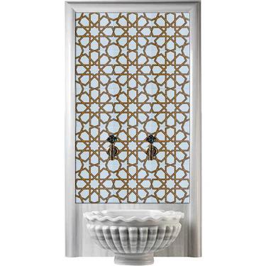 Hamam Çinileri - 0002, Lider Çini, 60x120 Türkmen Yıldızı Kabartma Türk Hamam Çinisi, Hamam Çinisi