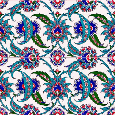 20x20 Çini Karolar, 69, Lider Çini, 20x20 İznik Çini Motifli Karo,  El Yapaımı Çini, Decorated Tiles