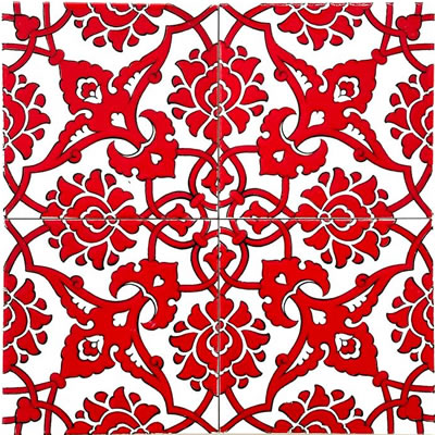 20x20 Çini Karolar-18, Lider Çini, Kırmızı 20x20 Çini, Kırmızı Seramik, Hamam Çini, Tiles