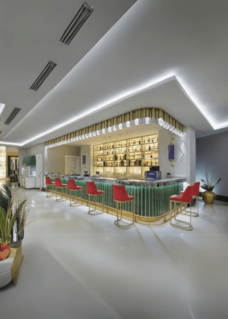 Otel Bar Seramikleri-0040, Lider Çini, Cafe Yeşil Bar Önü Seramik Kaplama 10x100, Bar Önü Bambu Oluklu Seramik Yeşil