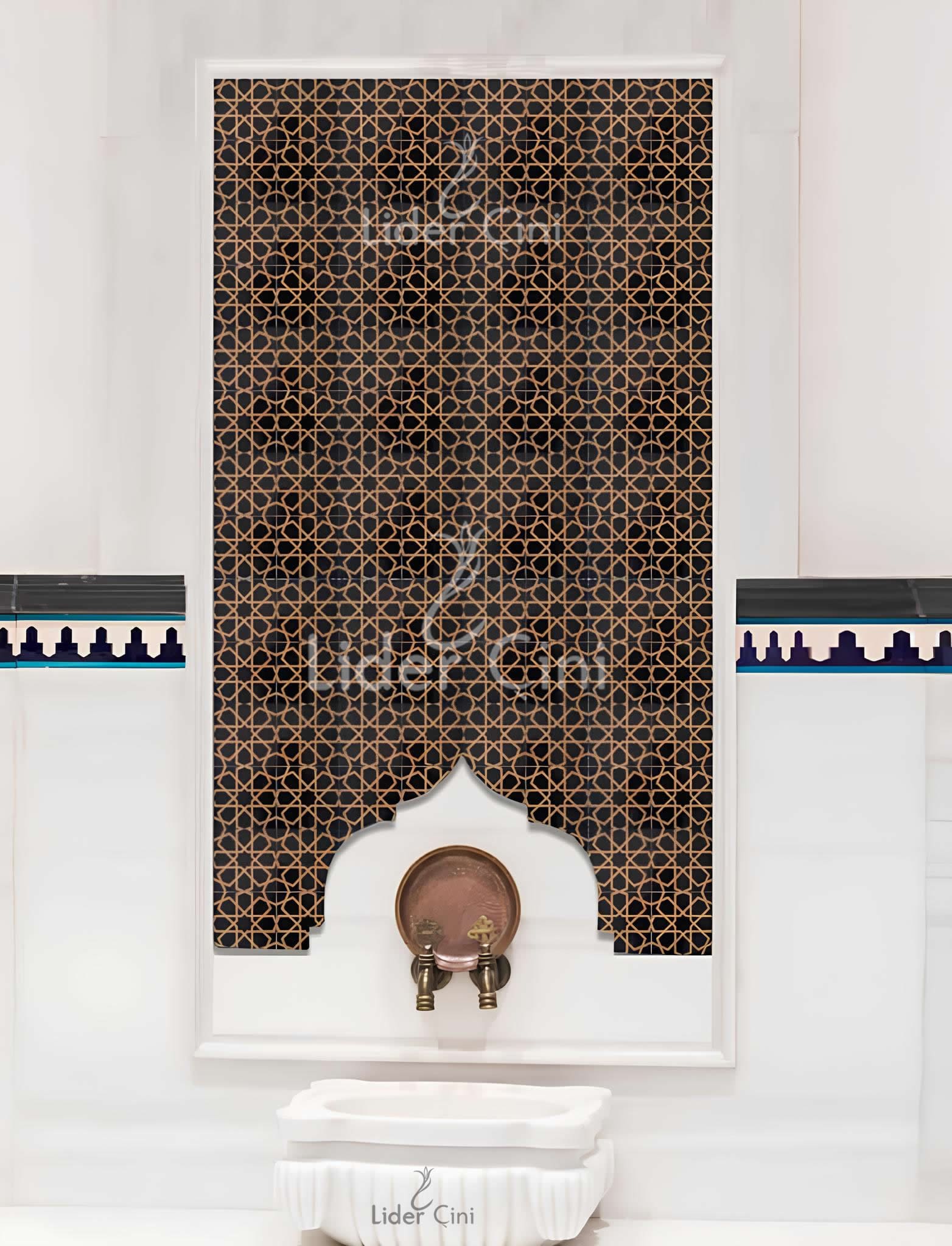 Hamam Çinileri-52, Lider Çini, 60x120 Geometri Hamam Çini, Hamam Çinisi Modelleri, Turkish Bath Tiles, Hamam Kurnası Çinileri