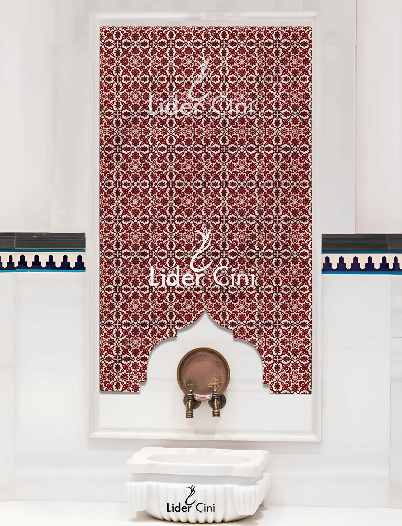 Hamam Çinileri-55, Lider Çini, 60x120  Çini Hamam Kurna Çini Pano, Çinili Hamam Tasarımı, Villa Hamam Tasarım Çinileri, Turkish Bath Tiles Models