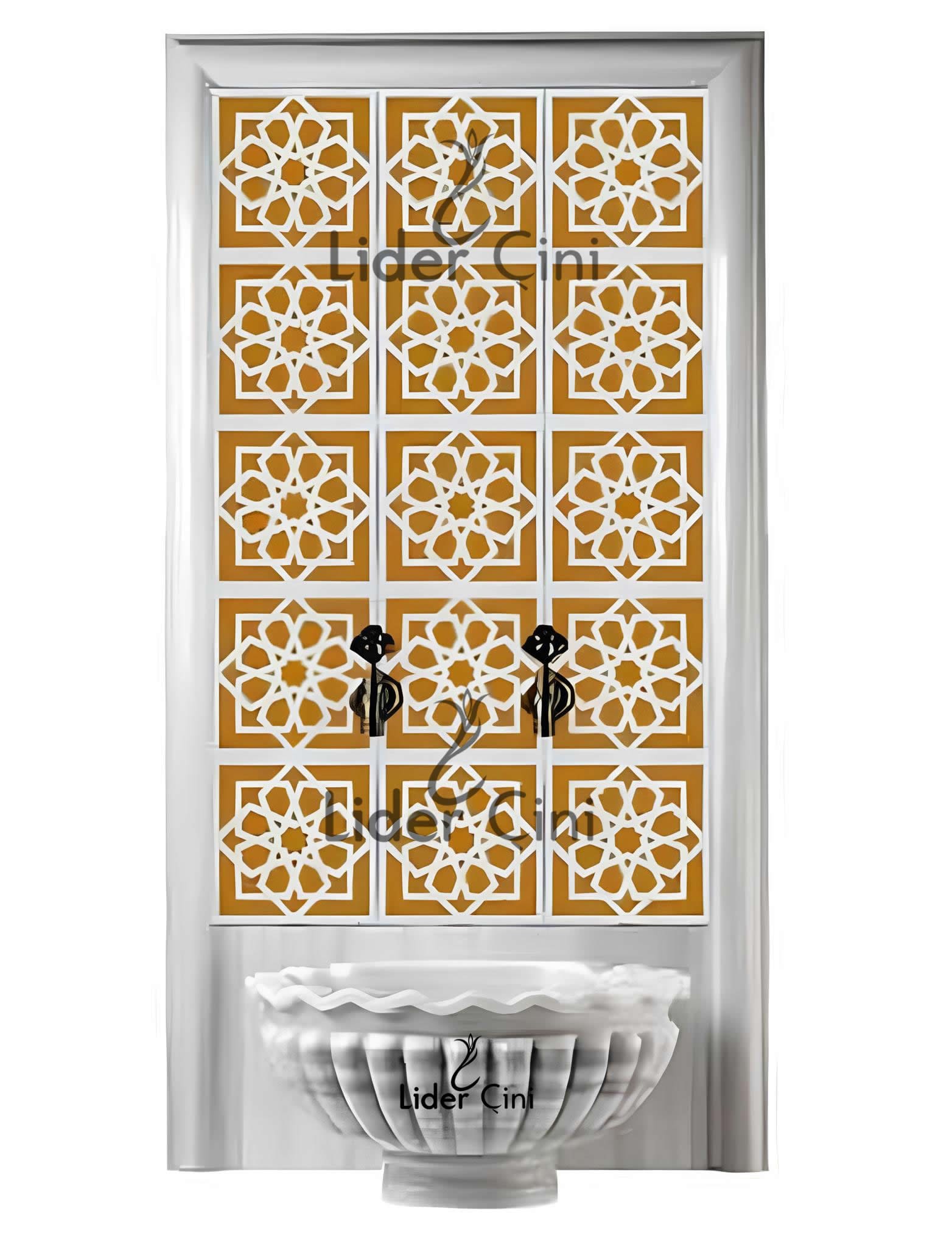 Hamam Çinileri-62, Lider Çini, 60x120 Hamam Çini İznik Modeli, Hamam Çinisi Pano, Hamam Banyo Çinileri, Hamam Kurnası Çini Panoları